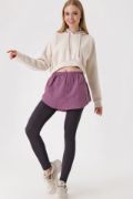 1888 Sweatshirt Ve Kazak Altı Gömlek Etek - Koyu Lila resmi